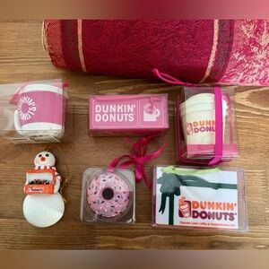 6 Dunkin Donuts Christmas Ornaments 2001, 2008, 2009, 2010, & 2011.